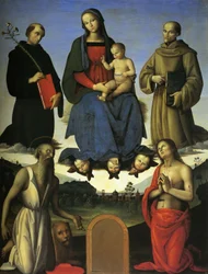 Tezi Altarpiece (Virgin with Child, Saint Nicholas of Tolentino and Saint Bernardino of Siena)